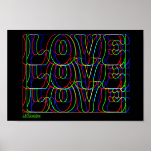 LIEBE LIEBE LIEBE typografischer Valentinstag Poster