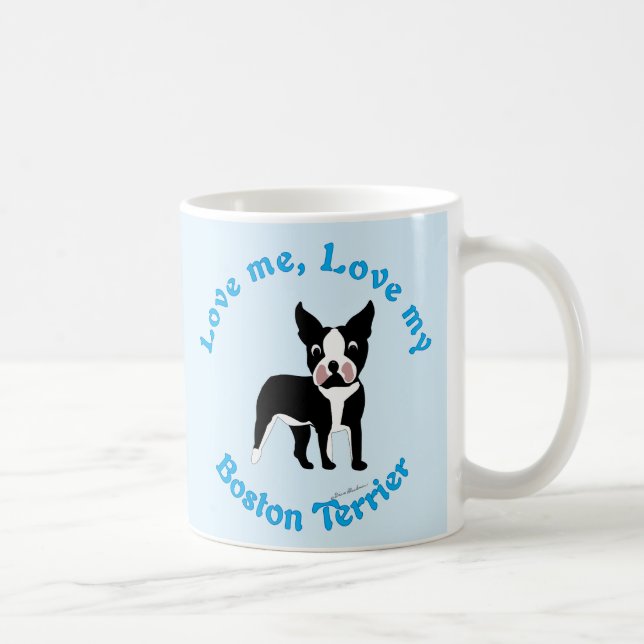 Liebe, Liebe, meine Boston Terrier Kaffeetasse (Rechts)