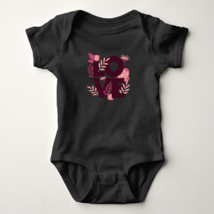 Liebe Liebe Muster Schöne Blume Pflanze Blossom Baby Strampler