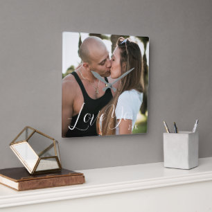 Liebe, Liebe Quadratische Wanduhr