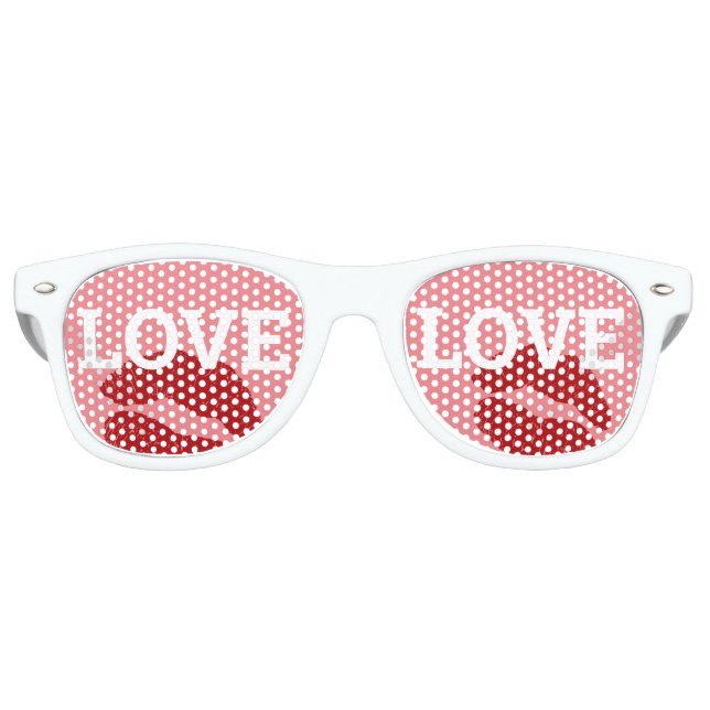LIEBE LIEBE Retro Schatten / Fun Party Sonnenbrill Partybrille (Vorderseite)