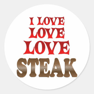 Liebe Liebe Steak Runder Aufkleber