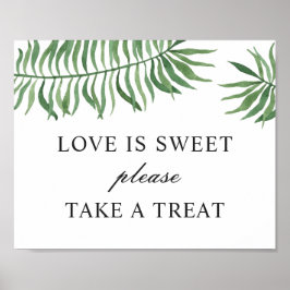 Liebe liebt Leckerei. Hochzeit im tropischen Grün Poster