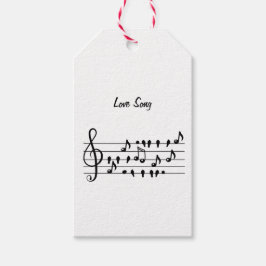 Liebe-Lied, Vögel, die zwischen den musikalischen  Geschenkanhänger