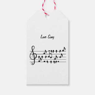 Liebe-Lied, Vögel, die zwischen den musikalischen Geschenkanhänger
