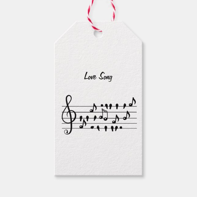 Liebe-Lied, Vögel, die zwischen den musikalischen  Geschenkanhänger (Vorderseite)