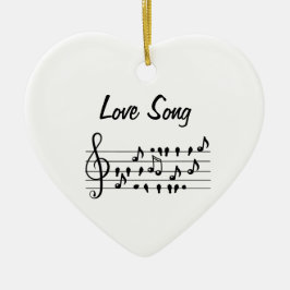 Liebe-Lied, Vögel, die zwischen den musikalischen  Keramik Ornament