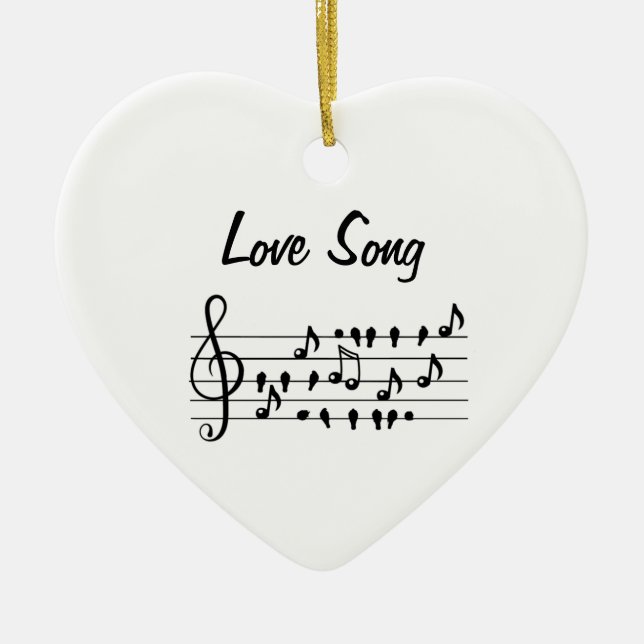 Liebe-Lied, Vögel, die zwischen den musikalischen  Keramik Ornament (Vorne)