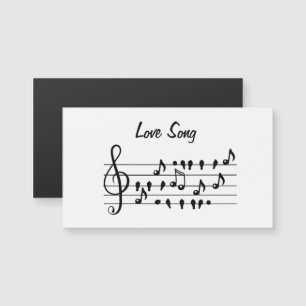 Liebe-Lied, Vögel, die zwischen den musikalischen  Magnetkarte