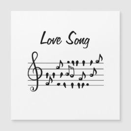 Liebe-Lied, Vögel, die zwischen den musikalischen  Magnetkarte