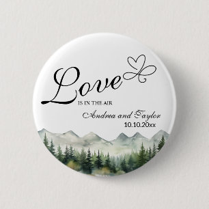 Liebe liegt in der Luft Elegantes Hochzeitsgeschen Button