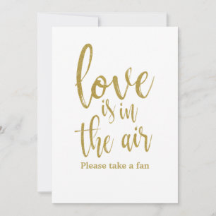 Liebe liegt in der Luft günstiges Hochzeitsfächer- Einladung