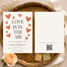 Liebe liegt in der Luft Hearts QR Code Brautparty