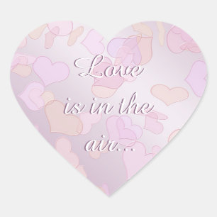 Liebe liegt in der Luft Herz-Aufkleber
