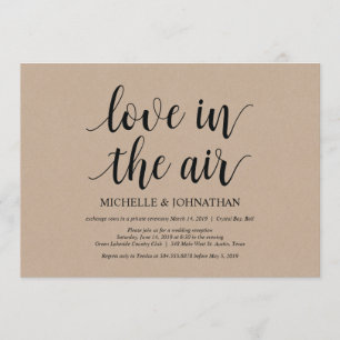 Liebe liegt in der Luft, Hochzeit Elopement Einlad Einladung