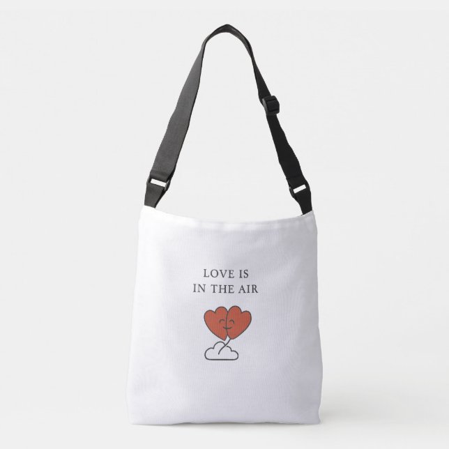 "Liebe liegt in der Luft" Niedliche Gepäcktasche f Tragetaschen Mit Langen Trägern (Vorderseite)