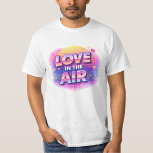 Liebe liegt in der Luft Retro 80er Valentins-Shirt T-Shirt
