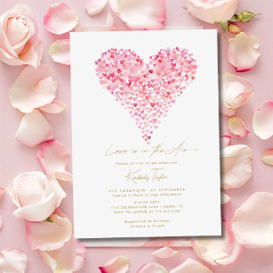 Liebe liegt in der Luft Rosa Herz Junggesellinnena Einladung