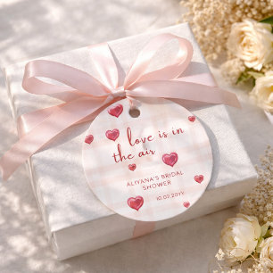 Liebe liegt in der Luft Rote-Herzen-Brautjunggesel Geschenkanhänger