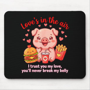Liebe liegt in der Luft Süßes Schwein Shirt Kawaii Mousepad