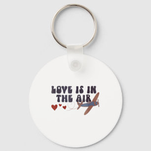 Liebe liegt in der Luft Valentinstag Flugzeug Schlüsselanhänger