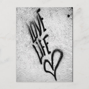 Liebe Life Graffiti Postkarte
