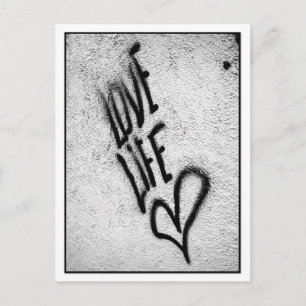 Liebe Life Graffiti Postkarte
