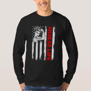 Liebe Life Nurse 4. Juli American Flag Patrioti T-Shirt
