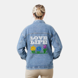 Liebe Life Sonnenblume Daisy Tulip Jeansjacke