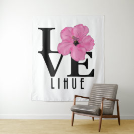 LIEBE Lihue Hawaii Pink Wandteppich