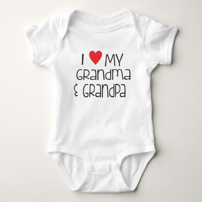 Liebe Lil Shirt-I meine Großmutter u. Großvater Baby Strampler (Vorderseite)