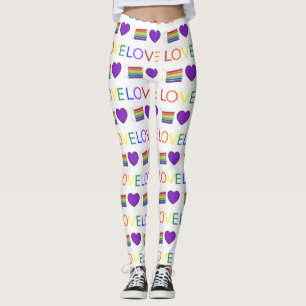 LIEBE Lila Herzrennbogen Gay Pride Leggings