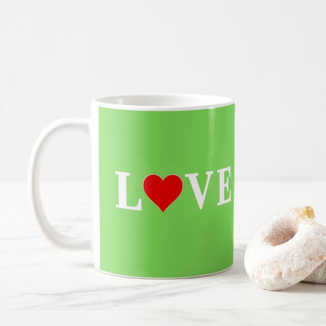 LIEBE Lime Green Kaffeetasse (Mit Donut)