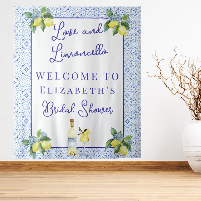 Liebe & Limoncello Brautparty Hintergrund Wandteppich (Von Creator hochgeladen)