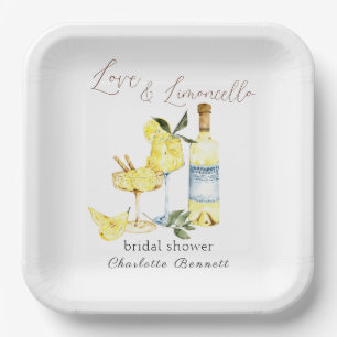 Liebe Limoncello Cocktail Brautparty Pappteller
