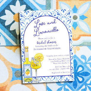 Liebe & Limoncello Italienisches Cocktail Brautpar Einladung