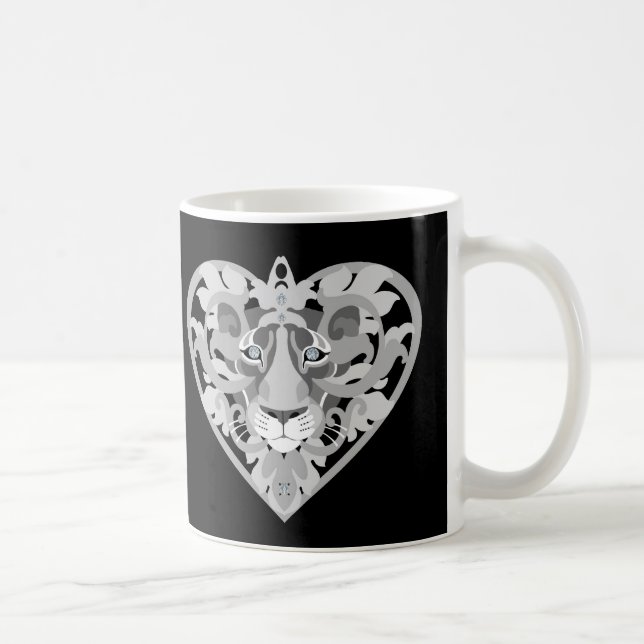 Liebe Lioness Locket (silber) Kaffeetasse (Rechts)
