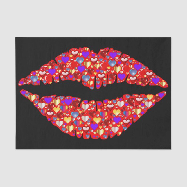 Liebe Lippen-Papiertaschentuch Seidenpapier (Vorderseite)