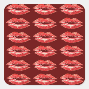 Liebe-Lippenaufkleber Quadratischer Aufkleber