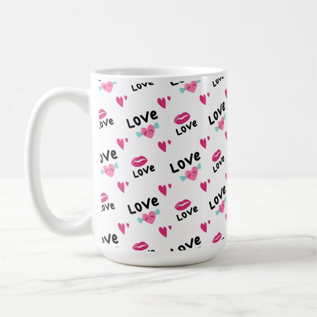 Liebe Lips and Hearffee Tasse (Links)