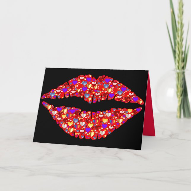 Liebe Lips Grußkarte Feiertagskarte (Vorderseite)