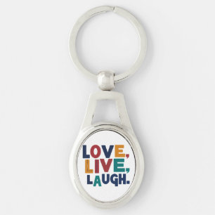 Liebe, Live, lachen Oval Shirt Schlüsselanhänger