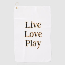 Liebe live spielen Schwarz-Orange Sportler modern  Golfhandtuch