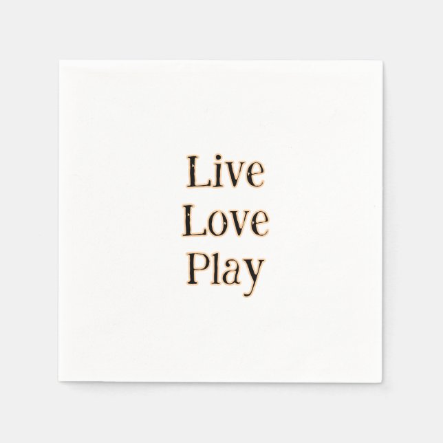 Liebe live spielen Schwarz-Orange Sportler modern  Serviette (Vorderseite)