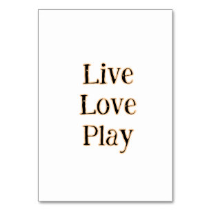 Liebe live spielen Schwarz-Orange Sportler modern Tischnummer