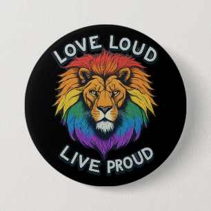Liebe live stolze Gay Trans Pride Lion Rainbow Button