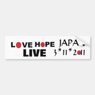 Liebe-Livehoffnung Japan Autoaufkleber