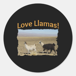 Liebe Llamas - Die besten Freunde Runder Aufkleber