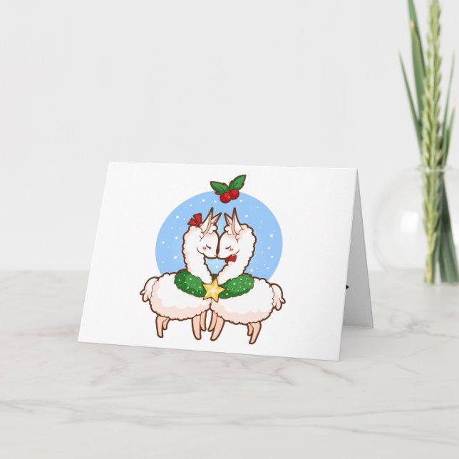 Liebe Llamas Feiertagskarte (Vorderseite)