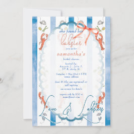 Liebe & Lobster Coquette Bow Wedding Brautparty Einladung